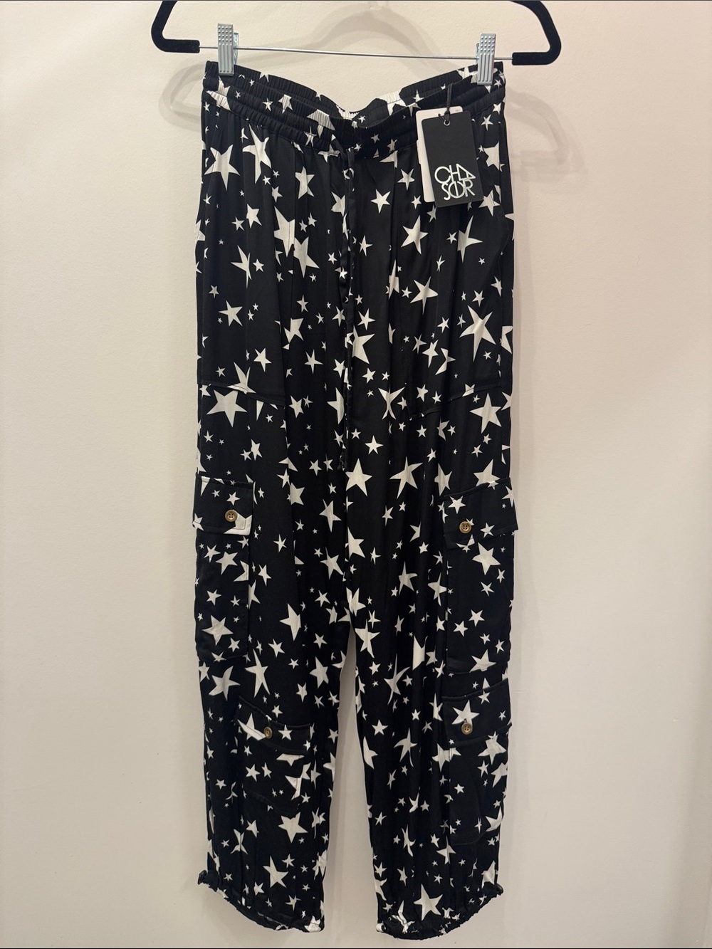 Chaser Black Star-Print Jogger Pants